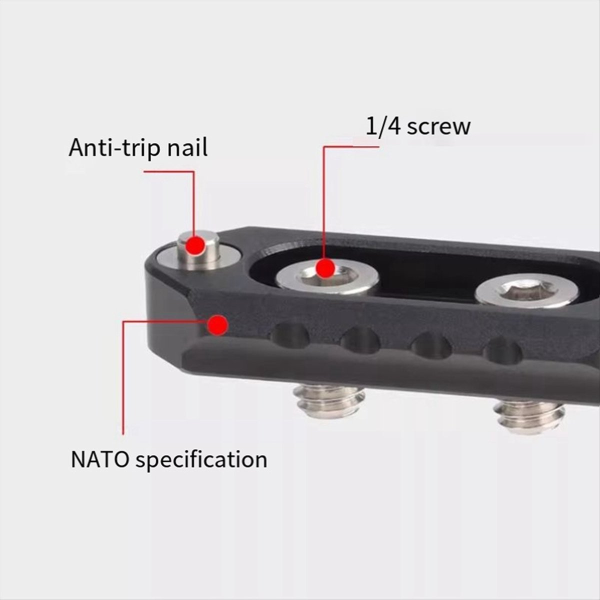 Camera Slider Rail - (A03R) Riel deslizante NATO de liberación