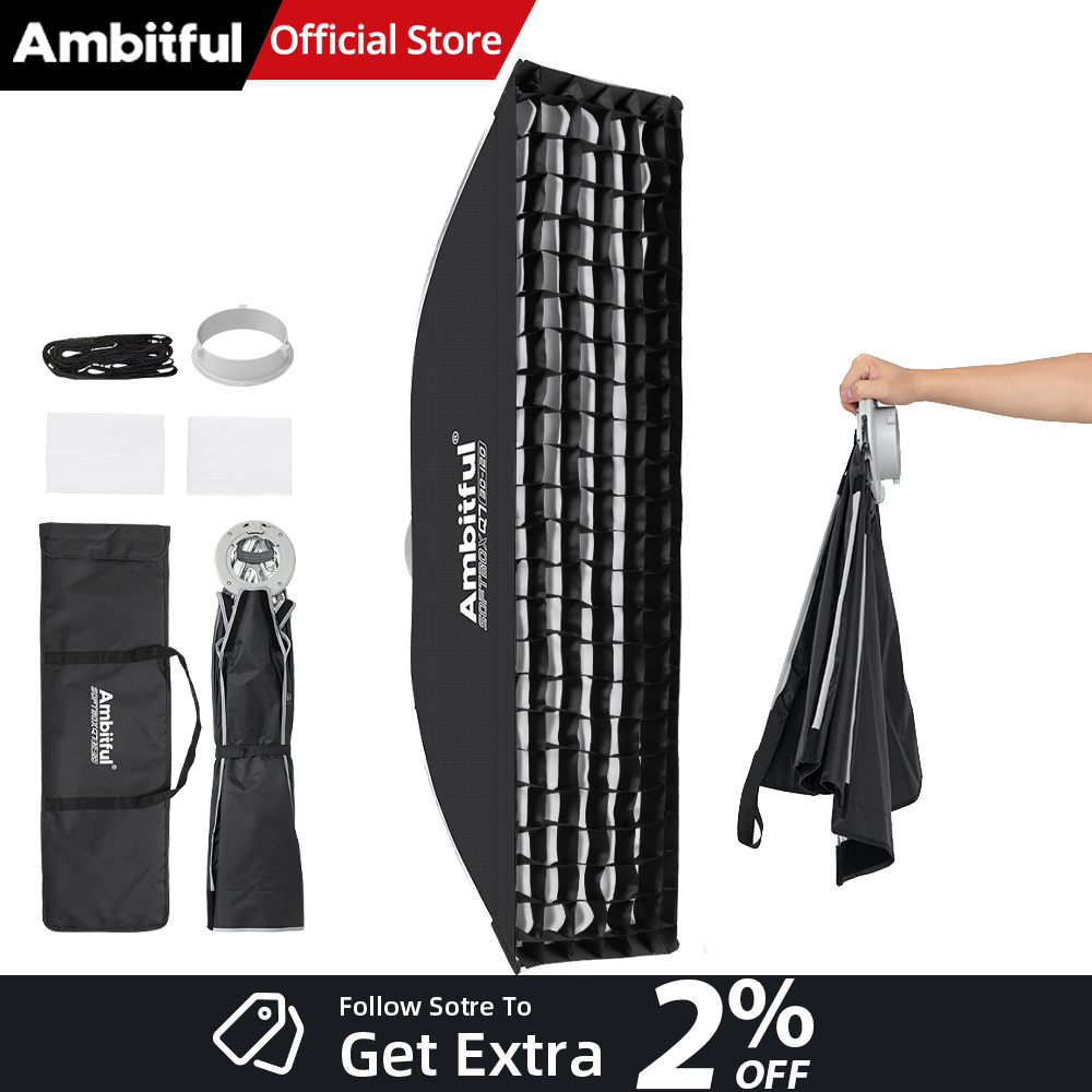 Beauty Dish Softbox - AMBITFUL Q7-II 30*120cm Softbox tipo strip