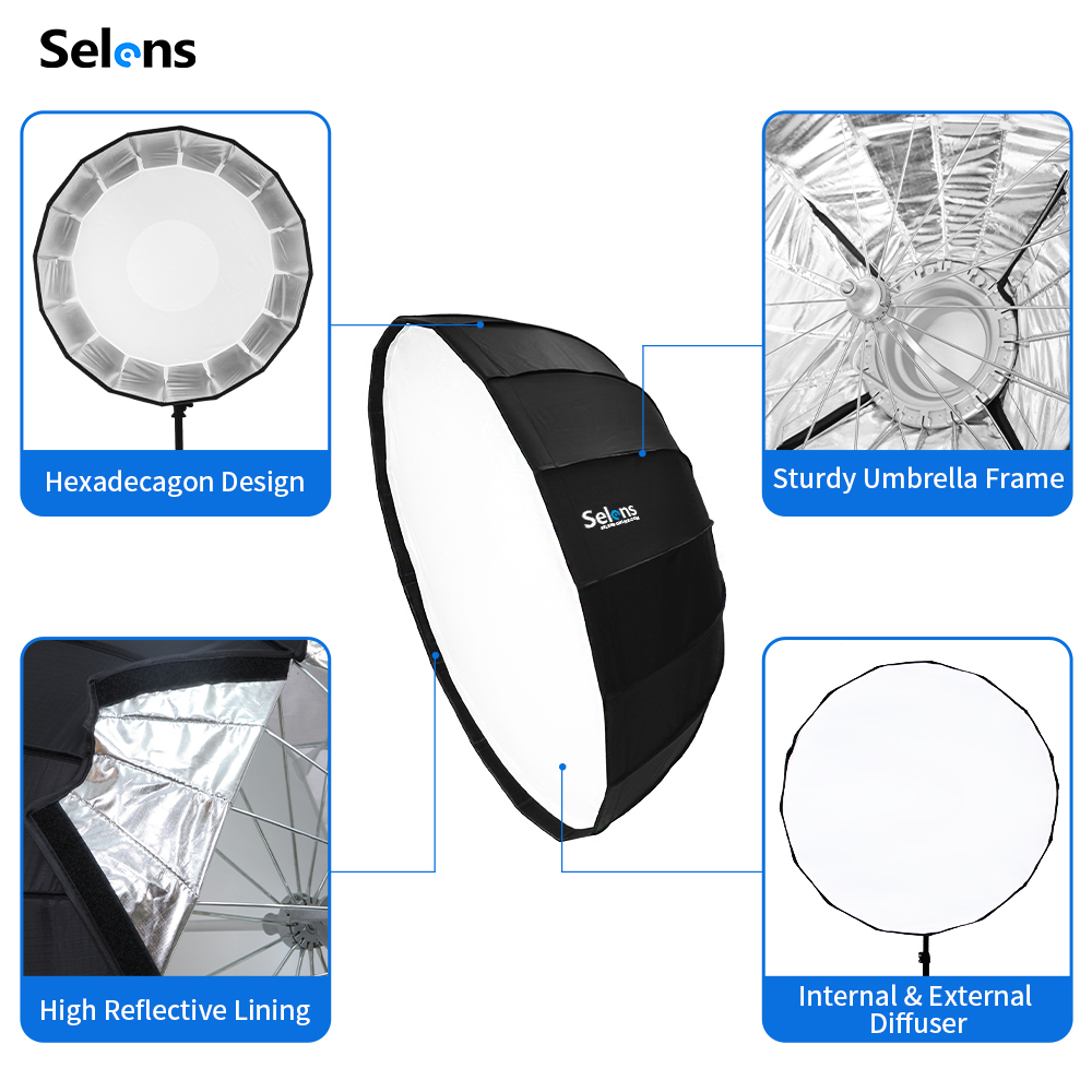 Selens-paraguas de luz de estu - Beauty Dish Softbox reseña y precio